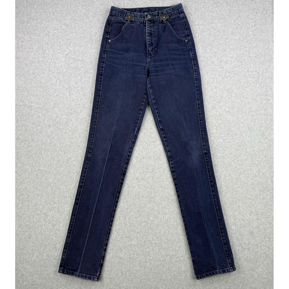 Vintage Roughrider By‎ Circle T Jeans Womens 2/3 26x36 Blue Bareback Western